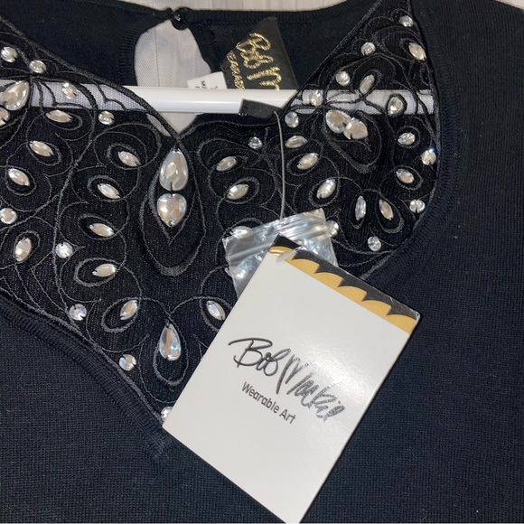 Women’s Bob Mackie Sweater Black Size XS New - Picture 4 of 5